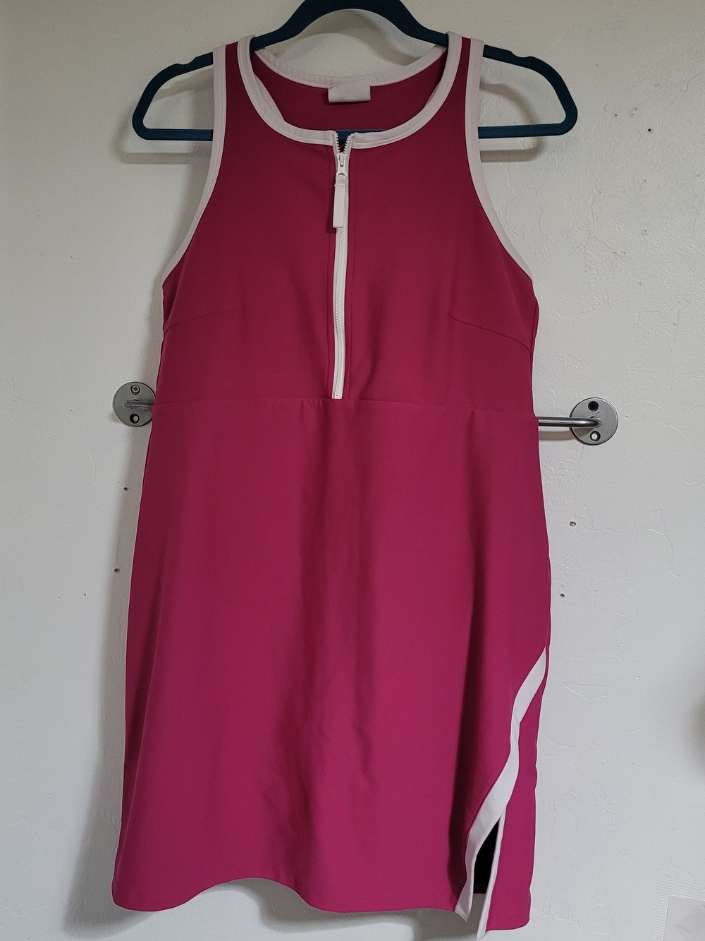 Women's Pink Athletic Tank Dress with Attached Shorts